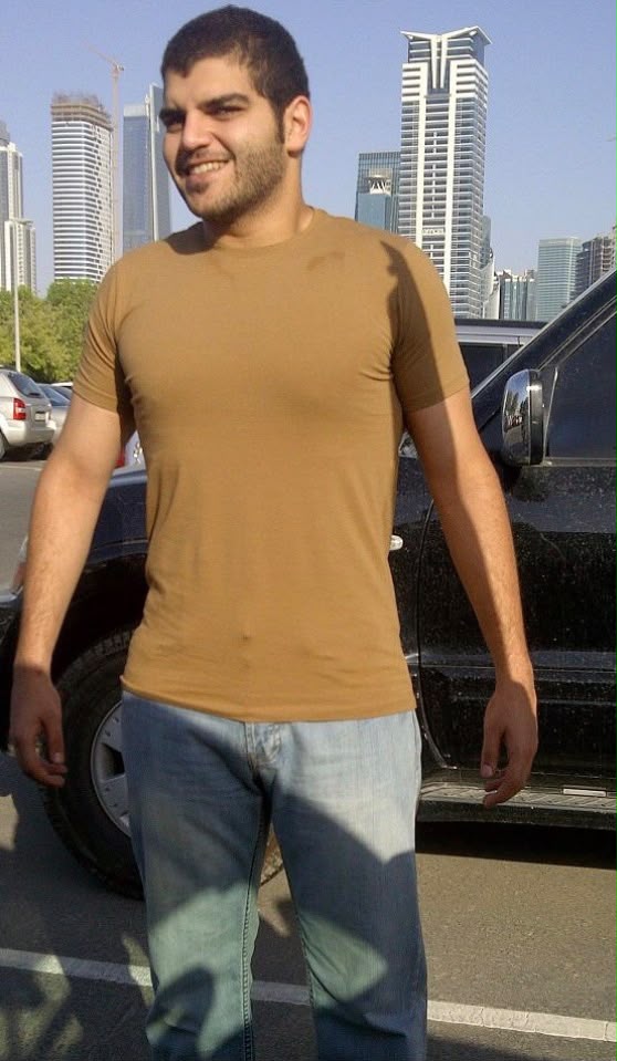 Karim mid-transformation after losing the first 25 kilos